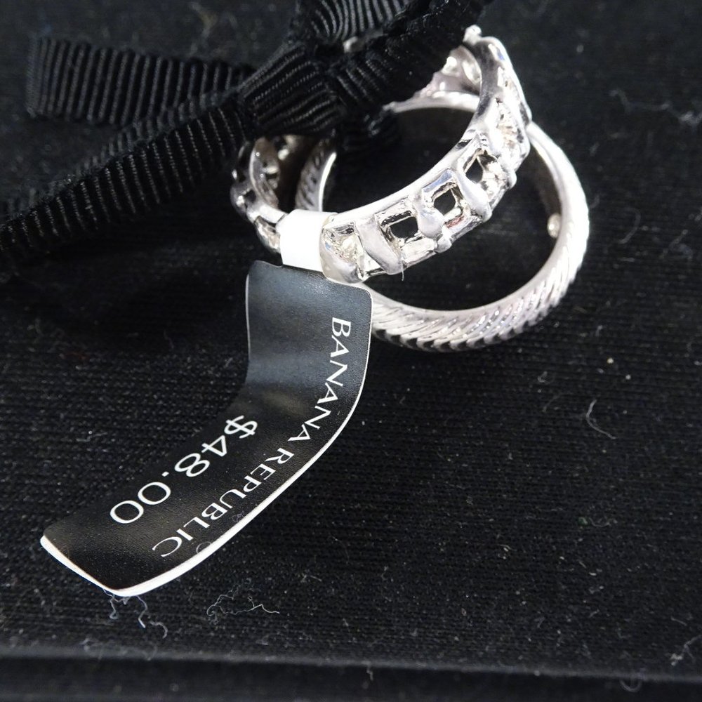 Banana Republic Silver Cut Out SET Stackable RING